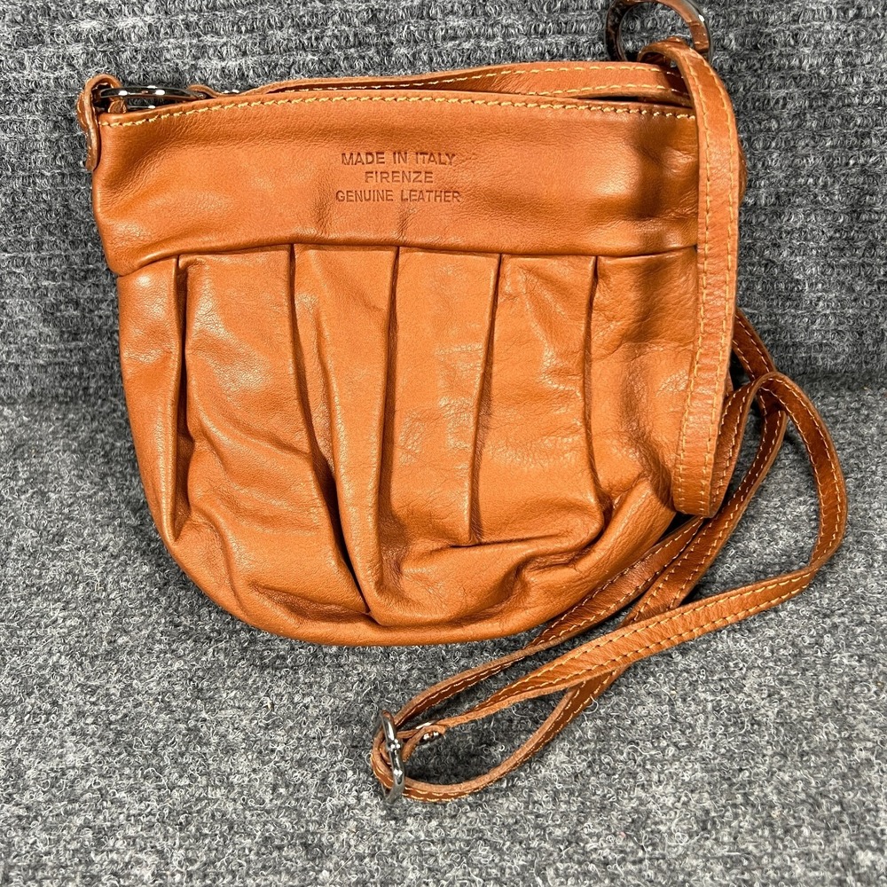 Firenze Italian Leather Handbag Womens Brown Satchel Florence Italy